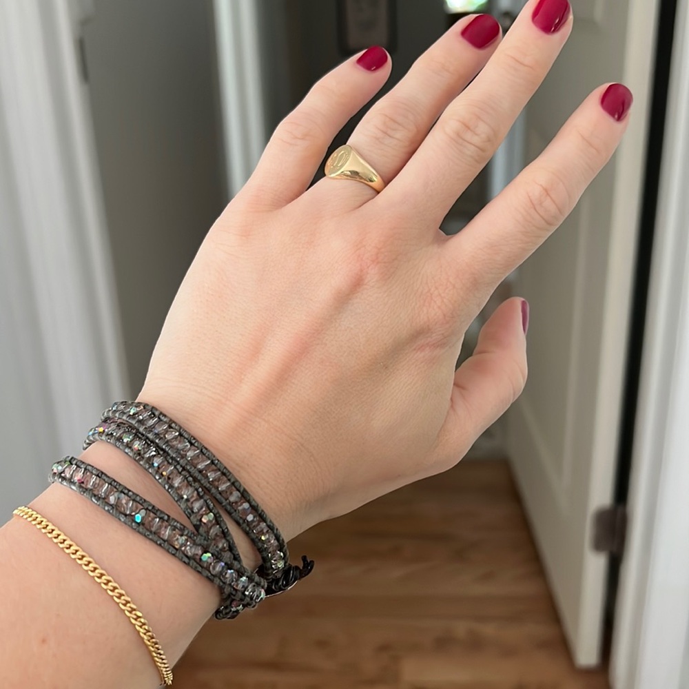 Chan Luu Triple Wrap Bracelet with green crystals